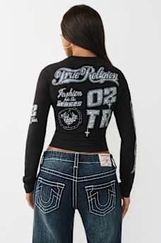 CRYSTAL SPORTY LONG SLEEVE BABY TEE, image 8