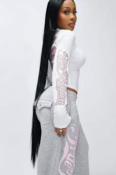 CRYSTAL SPORTY LONG SLEEVE BABY TEE, image 2