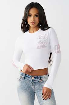 CRYSTAL SPORTY LONG SLEEVE BABY TEE, image 4