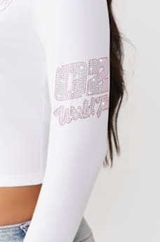 CRYSTAL SPORTY LONG SLEEVE BABY TEE, image 7