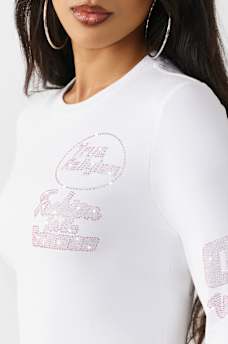 CRYSTAL SPORTY LONG SLEEVE BABY TEE, image 8