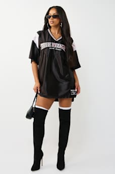 EMBROIDERED JERSEY SLIT  DRESS, image 1