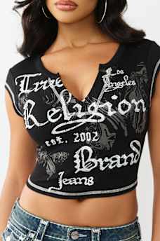 CAMISETA CON CUELLO EN V, image 1