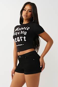 CRYSTAL BADDIE SLOGAN BABY TEE, image 4