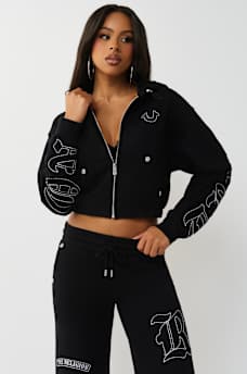 BIG T APPLIQU&Eacute; RELAXED ZIP HOODIE, image 2