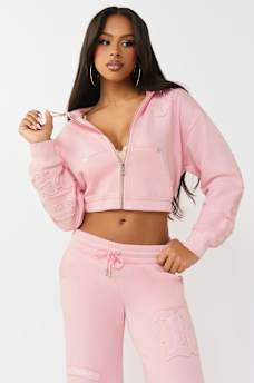 BIG T APPLIQU&Eacute; RELAXED ZIP HOODIE, image 4