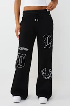 LOGO APPLIQU&Eacute; WIDE LEG SWEATPANT, image 1