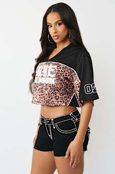 CRYSTAL LEOPARD JERSEY TOP, image 4