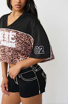 CRYSTAL LEOPARD JERSEY TOP, image 6