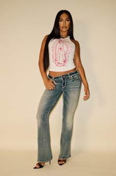 TRUE RELIGION X BELLA DOÑA CRYSTAL HALTER TOP, image 2