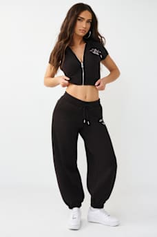 CRYSTAL CAP SLEEVE ZIP HOODIE, image 3