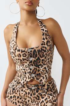 SCOOP NECK HALTER CORSET TOP, image 3