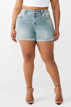 PLUS JENNIE MID RISE SUPER T FLAP CURVY SHORT, image 2