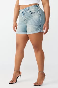 PLUS JENNIE MID RISE SUPER T FLAP CURVY SHORT, image 4