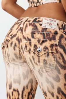 BECCA MID RISE LEOPARD FLAP BOOTCUT JEAN, image 6