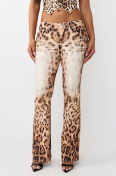 BECCA MID RISE LEOPARD FLAP BOOTCUT JEAN, image 7