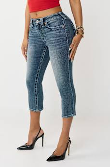 JENNIE MID RISE FLAP CURVY SKINNY CAPRI, image 3
