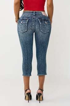 JENNIE MID RISE FLAP CURVY SKINNY CAPRI, image 5