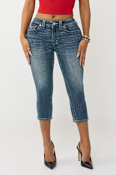 JENNIE MID RISE FLAP CURVY SKINNY CAPRI, image 1