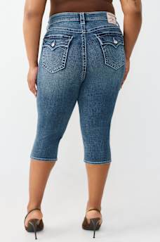 PLUS JENNIE MID RISE FLAP CURVY SKINNY CAPRI, image 4