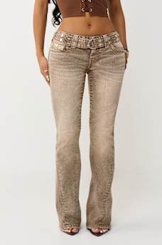 JOEY LOW RISE BELTED BIG T FLARE JEAN, image 3