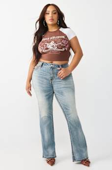 PLUS BECCA MID RISE SUPER T FLAP BOOTCUT JEAN, image 3