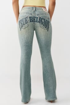 BECCA MID RISE ARCHED LOGO BOOTCUT JEAN , image 2