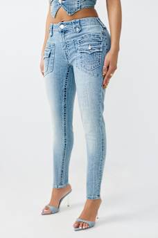 JENNIE MID RISE RETRO POCKET FLAP CURVY SKINNY JEAN, image 3