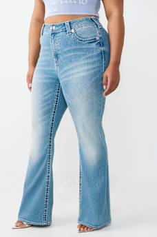 PLUS BECCA MID RISE BIG T TATTOO FLAP BOOTCUT JEAN, image 4