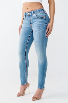 JENNIE MID RISE SUPER T FLAP CURVY SKINNY JEAN, image 4