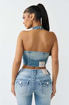 CHALECO DE MEZCLILLA CON CUELLO REDONDO DE ESTILO CORS&Eacute;, image 5