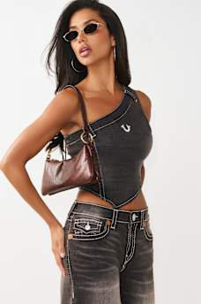 ASYMMETRIC DENIM TOP, image 4