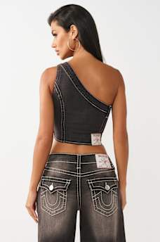 ASYMMETRIC DENIM TOP, image 7