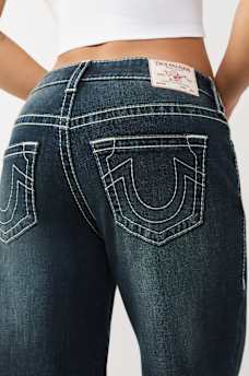 BOBBI MID RISE EMBROIDERED BIG T BAGGY JEAN, image 4