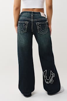 BOBBI MID RISE EMBROIDERED BIG T BAGGY JEAN, image 9