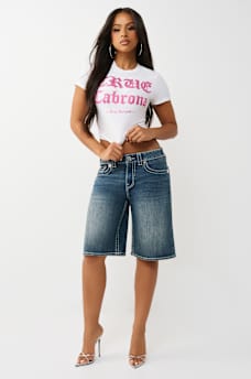 BIG T FLAP BAGGY DENIM JORT, image 2