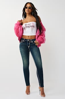 JENNIE MID RISE SUPER T FLAP CURVY SKINNY JEAN, image 4