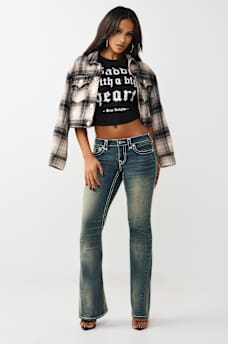 JOEY LOW RISE SUPER T FLAP FLARE JEAN, image 3