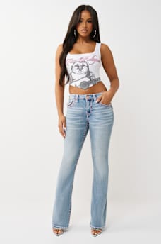 BECCA MID RISE SUPER T FLAP BOOTCUT JEAN, image 3