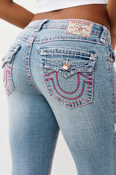 BECCA MID RISE SUPER T FLAP BOOTCUT JEAN, image 1