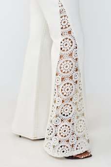 CROCHET MID RISE FLAP FLARE JEAN, image 4