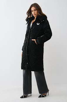 HIGH-SHINE METALLIC LONG PUFFER JACKET, image 4
