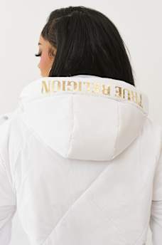 HIGH-SHINE METALLIC LONG PUFFER JACKET, image 2