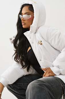 HIGH-SHINE METALLIC LONG PUFFER JACKET, image 3