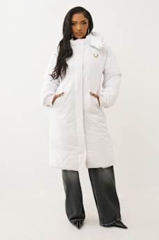 HIGH-SHINE METALLIC LONG PUFFER JACKET, image 4