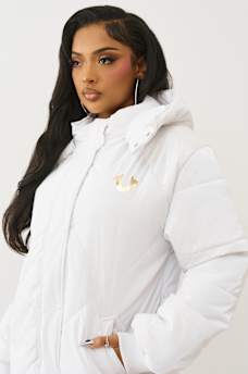 HIGH-SHINE METALLIC LONG PUFFER JACKET, image 7