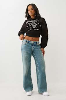 CRYSTAL LOGO SHRUNKEN HOODIE, image 3