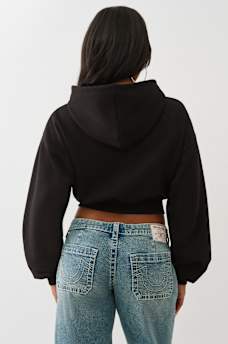 CRYSTAL LOGO SHRUNKEN HOODIE, image 5