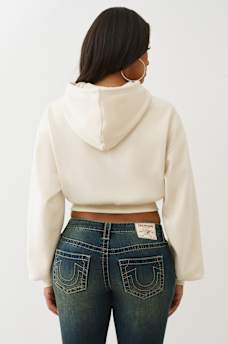 CRYSTAL LOGO SHRUNKEN HOODIE, image 5