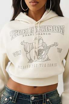 CRYSTAL LOGO SHRUNKEN HOODIE, image 1